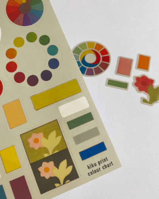 kiku print : vinyl sticker - colour cart $3.95