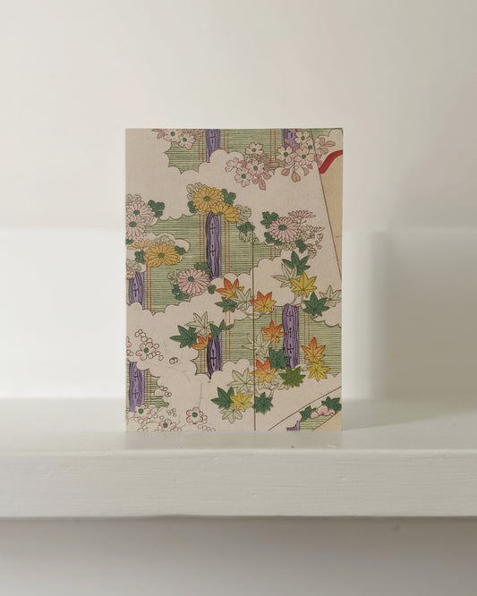 kiku print : greeting card - floral kimono $3.40