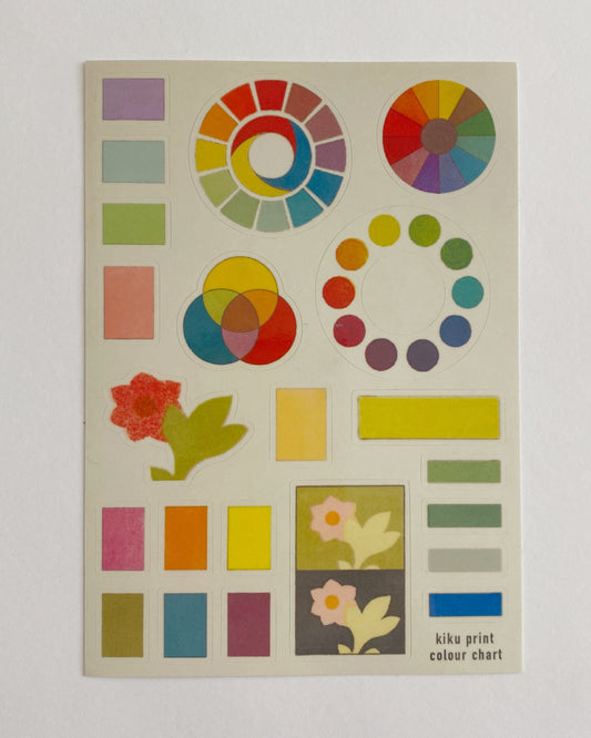 kiku print : vinyl sticker - colour cart $3.95