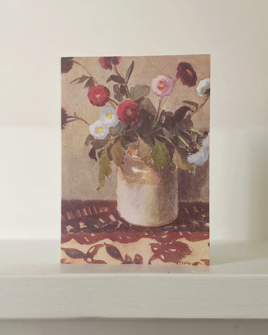 kiku print : greeting card - pom pom dahlia $3.40
