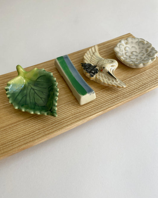 chopstick rests : green & white $5.50
