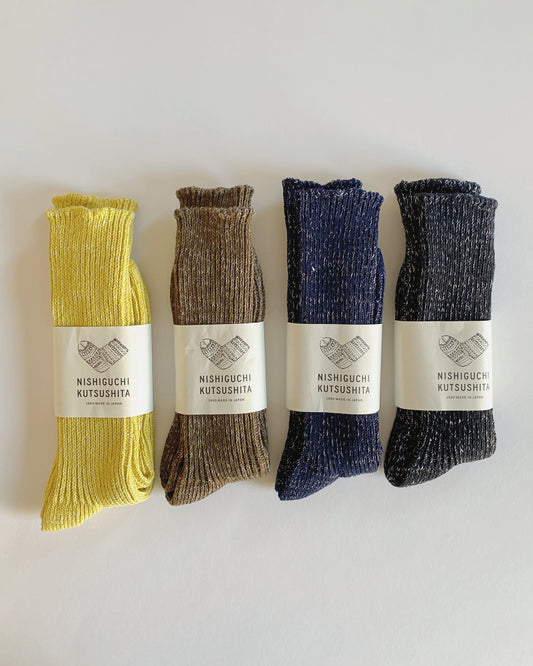 NISHIGUCHI KUTSUSHITA : boston hemp cotton sock $19.80