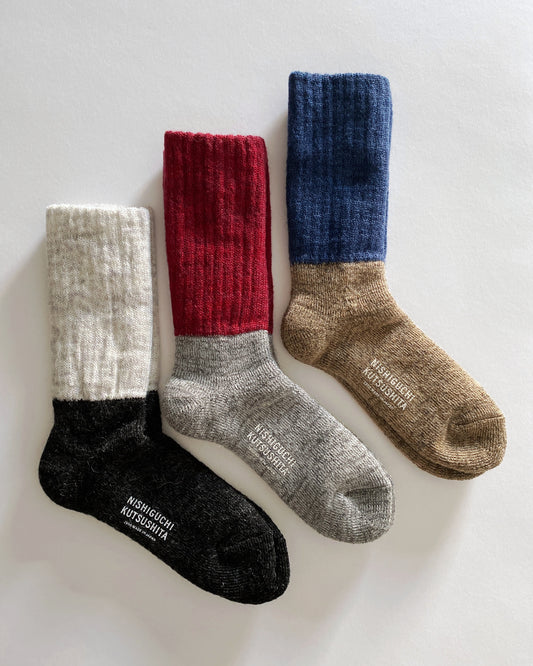 NISHIGUCHI KUTSUSHITA : oslo mohair wool pile sock $25.60