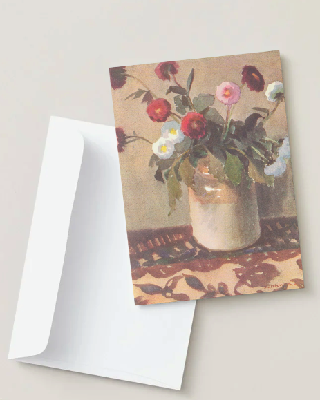 kiku print : greeting card - pom pom dahlia $3.40