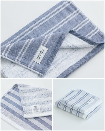 pre-order : Shinto : shima gauze towels blue from $8.50