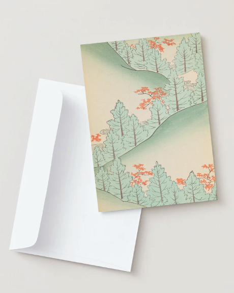 kiku print : greeting card - maple forest $3.40