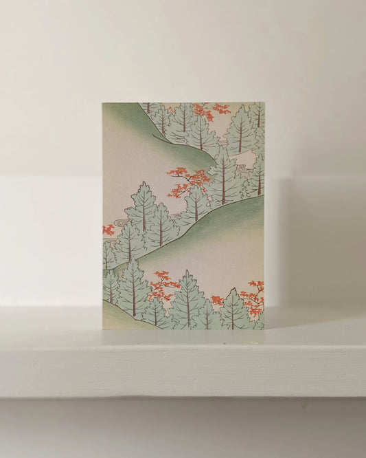 kiku print : greeting card - maple forest $3.40